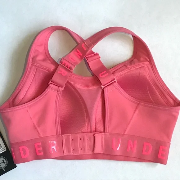 Under Armour Padded High Support Sports Bra Pink Extra Small - Picture 2 of 6
